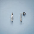Tanishq Ribbon Fold Danglers 18K White Gold Diamond Earrings for Women 4