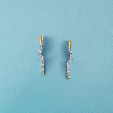 Tanishq J Bali Diamond Stud Earrings 18K Yellow Gold for Women