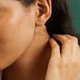 Tanishq Dual Hoop Diamond Stud Earrings 18K Yellow and White Gold for Women 2
