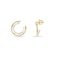 Tanishq Dual Hoop Diamond Stud Earrings 18K Yellow and White Gold for Women 6