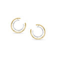 Tanishq Dual Hoop Diamond Stud Earrings 18K Yellow and White Gold for Women 7