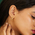 Tanishq Hoop Illusion Diamond Stud Earrings 18K Yellow Gold for Women 4