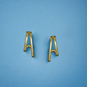 Tanishq Hoop Illusion Diamond Stud Earrings 18K Yellow Gold for Women