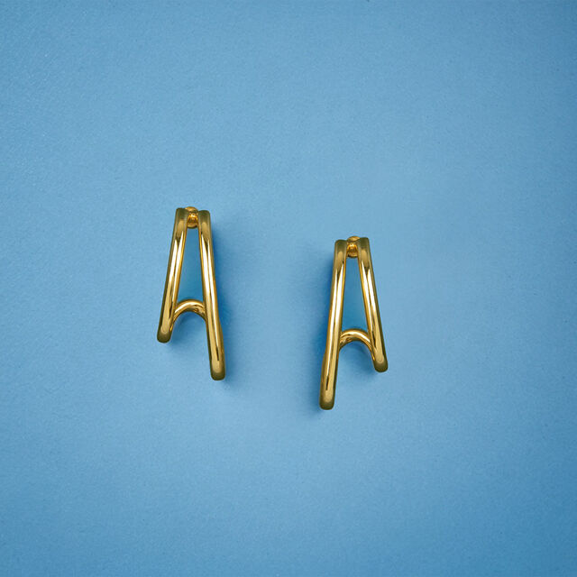 Tanishq Hoop Illusion Diamond Stud Earrings 18K Yellow Gold for Women 