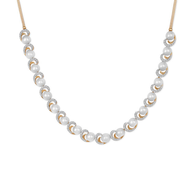 Tanishq 18KT Diamond Necklace Set for Women 