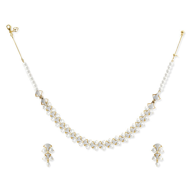 Pearl Cascade Choker-Bracelet Set 2