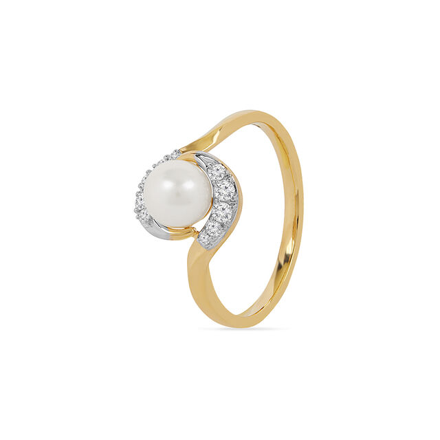 Moonlit Whisper Pearl Diamond Ring 4