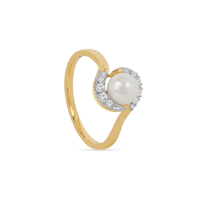 Moonlit Whisper Pearl Diamond Ring 8