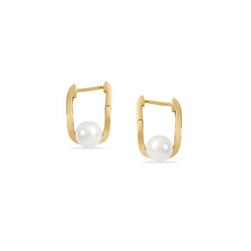 Pearl Crest Hoop Earrings
