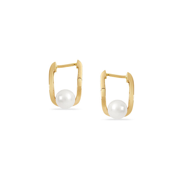 Pearl Crest Hoop Earrings 