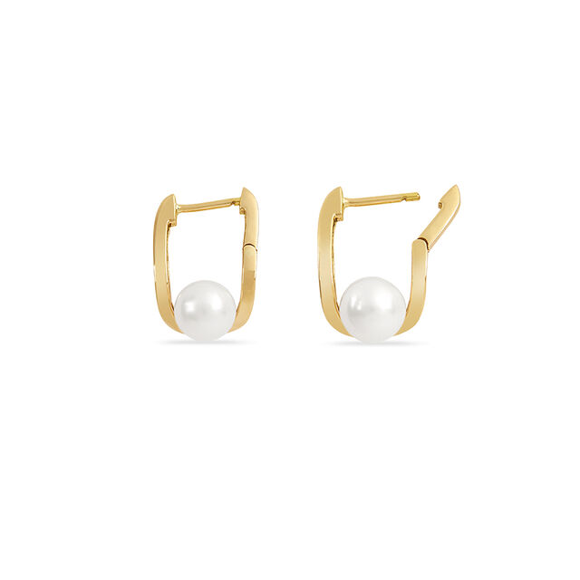 Pearl Crest Hoop Earrings 3