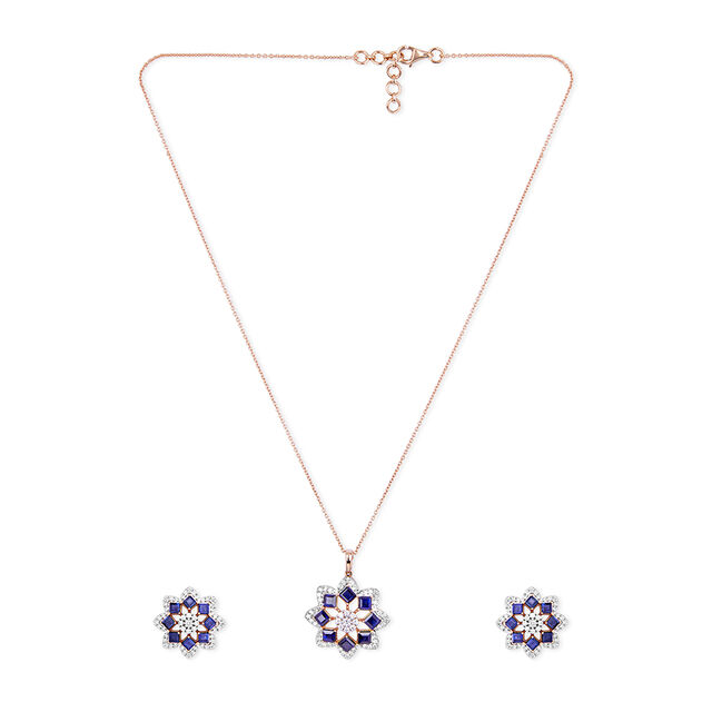 Tanishq 18KT Diamond Necklace Set for Women 