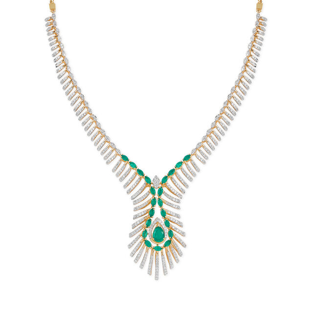Tanishq 18KT Diamond Necklace Set for Women 2