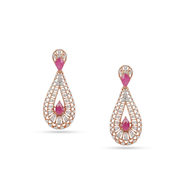 Tanishq 18KT Diamond Necklace Set for Women 3