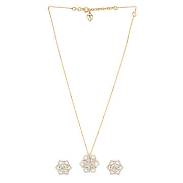 Tanishq 18KT Diamond Necklace Set for Women