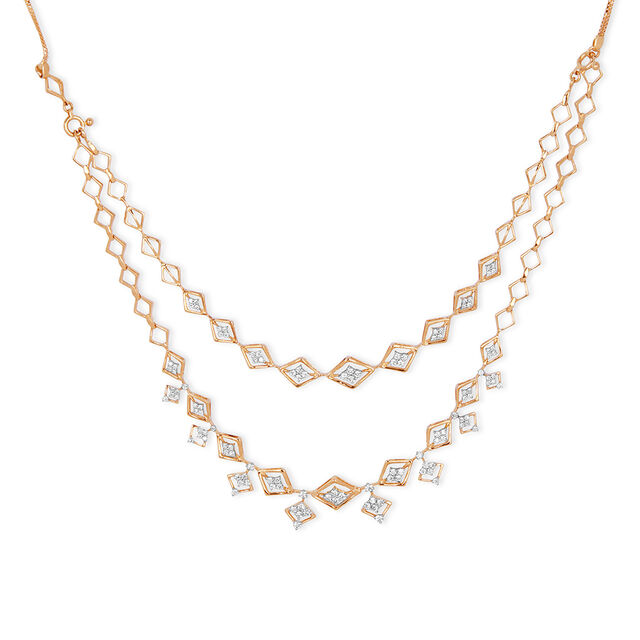 Tanishq 18KT Diamond Necklace Set for Women 3