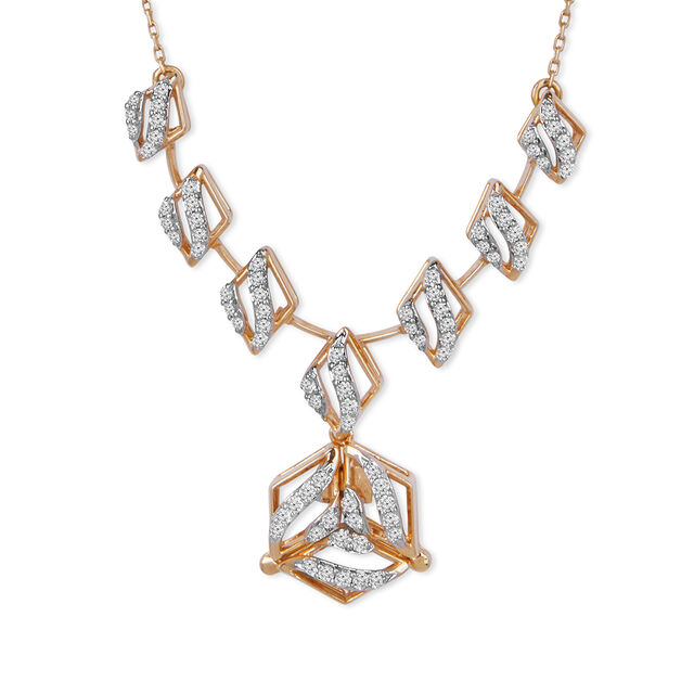 Tanishq 18KT Diamond Necklace Set for Women 2