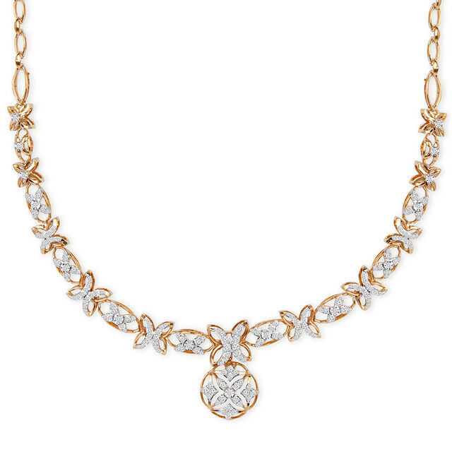 Tanishq 18KT Diamond Necklace Set for Women 2