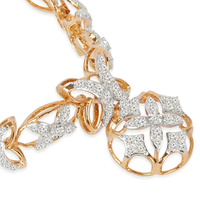 Tanishq 18KT Diamond Necklace Set for Women 3