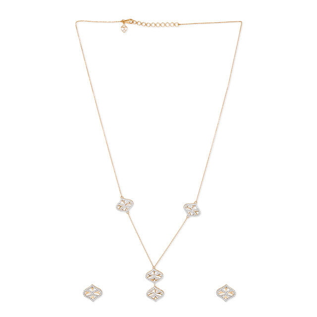 Tanishq 18KT Diamond Necklace Set for Women 