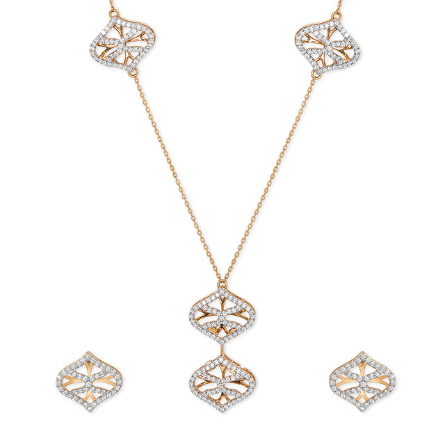 Tanishq 18KT Diamond Necklace Set for Women 2