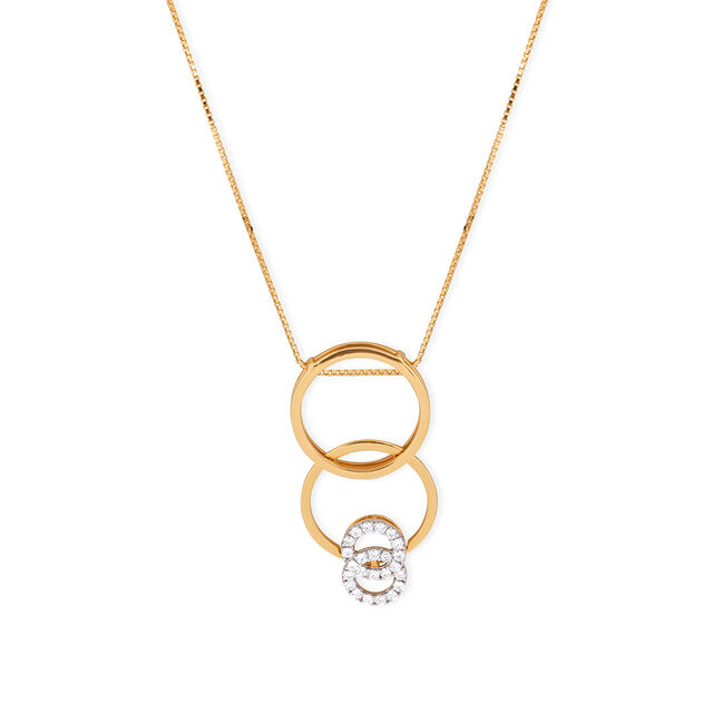 Tanishq 18KT Diamond Pendant with Chain for Women 2