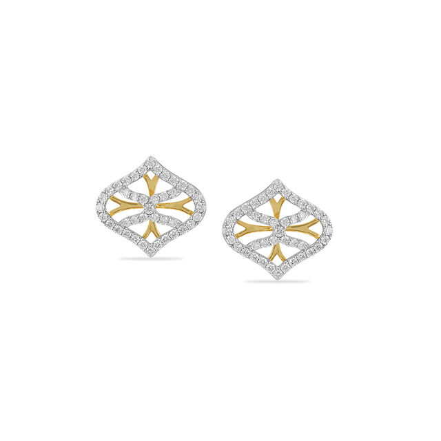Delicate Diamond Floral Studs 