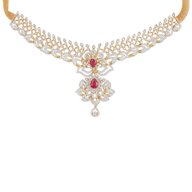 Tanishq 18KT Diamond Necklace for Women 3