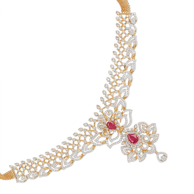 Tanishq 18KT Diamond Necklace for Women 4