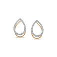 Tanishq Teardrop Diamond Stud Earrings 18K Yellow and White Gold for Women 6
