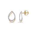 Tanishq Teardrop Diamond Stud Earrings 18K Yellow and White Gold for Women 7
