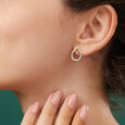 Tanishq Teardrop Diamond Stud Earrings 18K Yellow and White Gold for Women 4