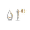 Tanishq Drop Design Underlobe Diamond Stud Earrings 18K Yellow and White Gold for Women 6