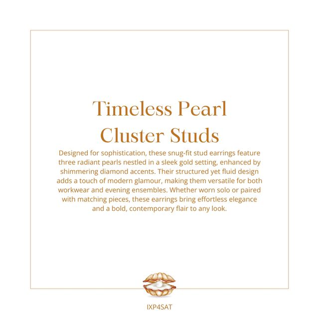 Timeless Pearl Cluster Studs 4