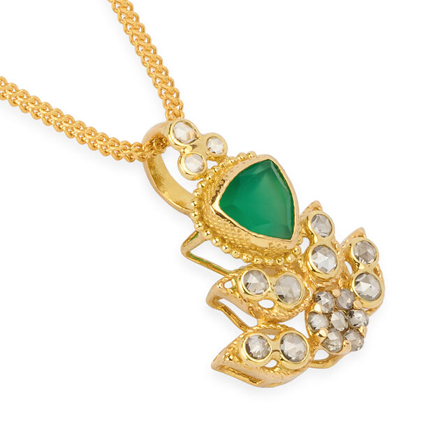 Tanishq 18KT  Pendant and Earrings Set for Women 2