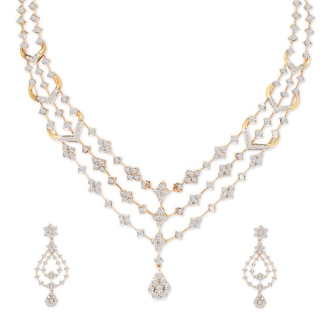 Tanishq 18KT Diamond Neckwear Set for Women 