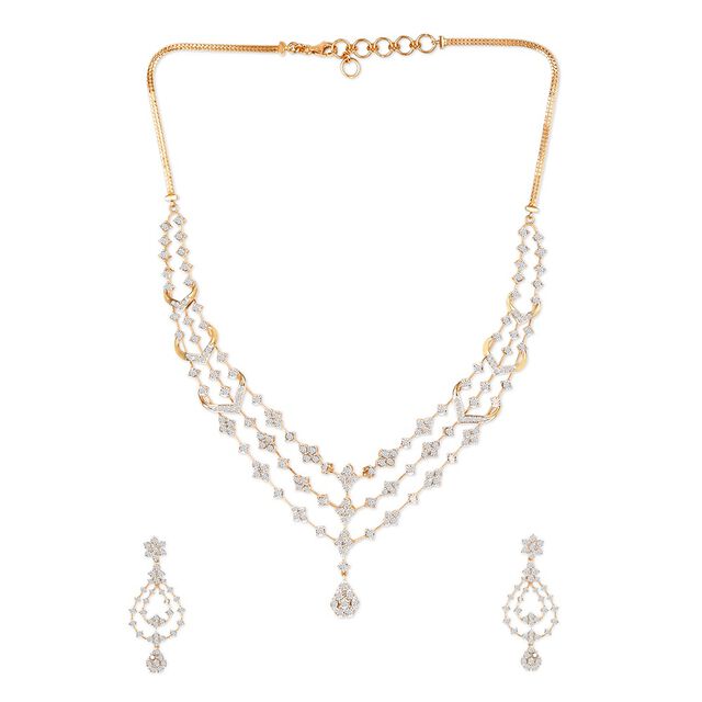 Tanishq 18KT Diamond Neckwear Set for Women 3