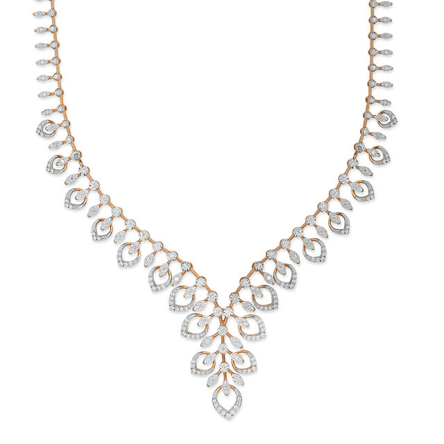 Tanishq 18KT Diamond Necklace Set for Women 2