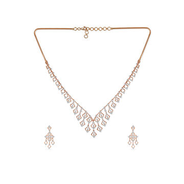 Tanishq 18KT Diamond Necklace Set for Women