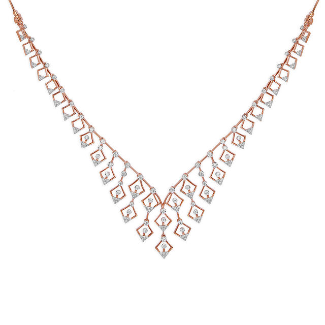 Tanishq 18KT Diamond Necklace Set for Women 2