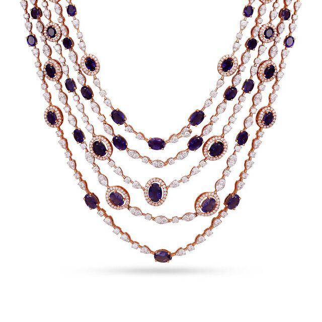 Tanishq 18KT Diamond Necklace Set for Women 2