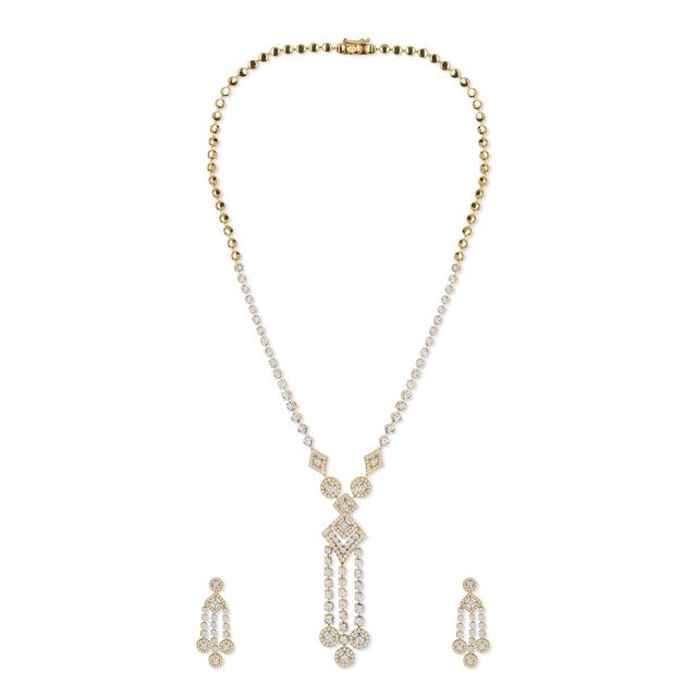 Tanishq 18KT Diamond Necklace Set for Women 