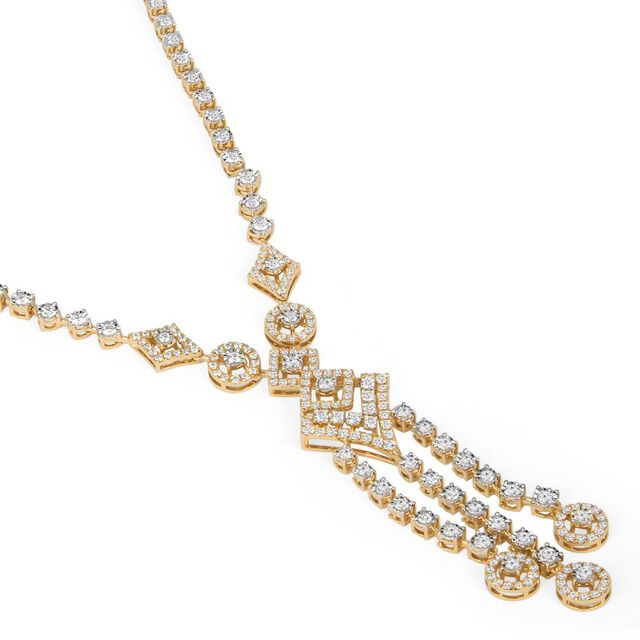Tanishq 18KT Diamond Necklace Set for Women 3