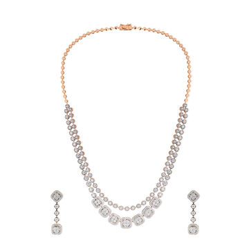 Tanishq 18KT Diamond Necklace Set for Women