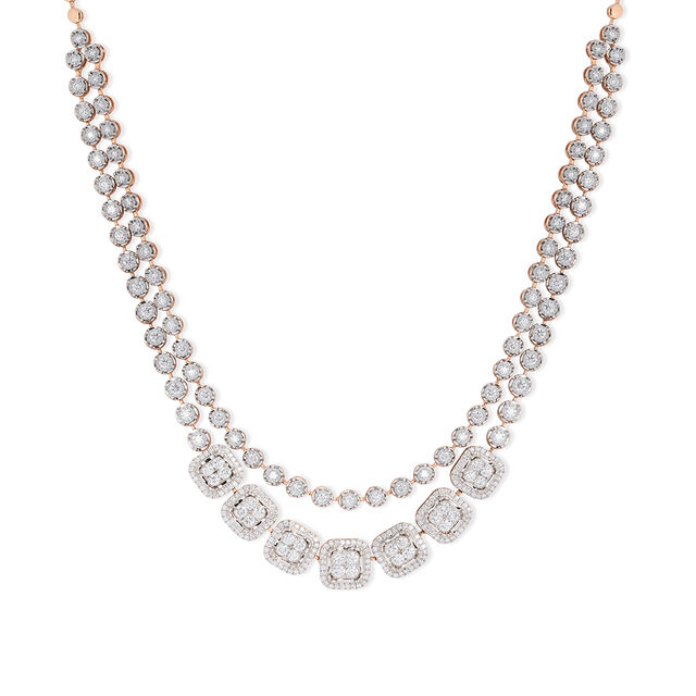 Tanishq 18KT Diamond Necklace Set for Women 2