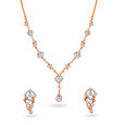 Tanishq 18 Karat Diamond Necklace Set for Women 
