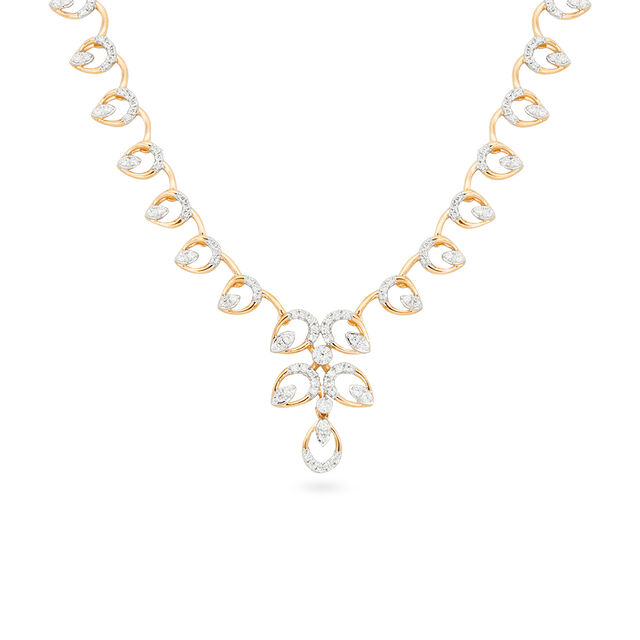 Tanishq 18 KT Diamond Necklace Set for Women 2