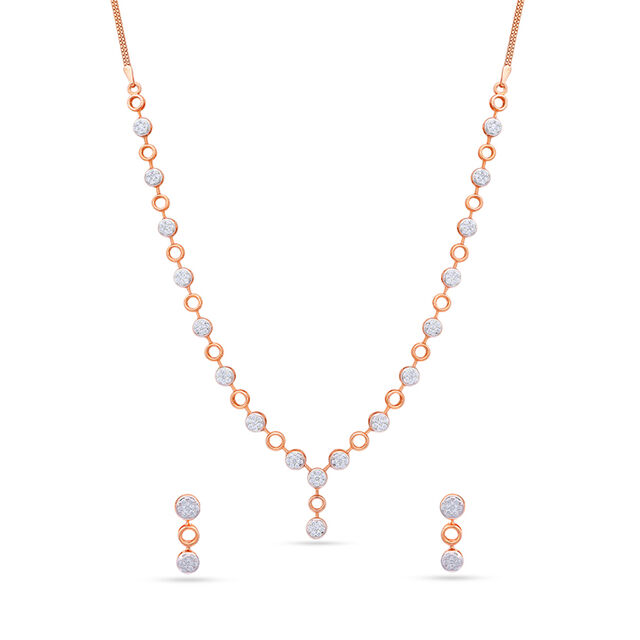 Tanishq 18 Karat Diamond Necklace Set for Women 
