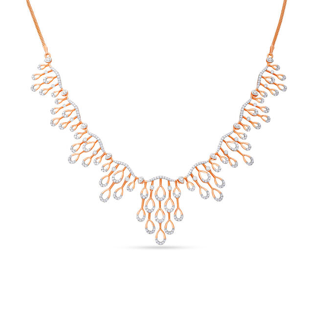 Tanishq 18 Karat Diamond Necklace Set for Women 2