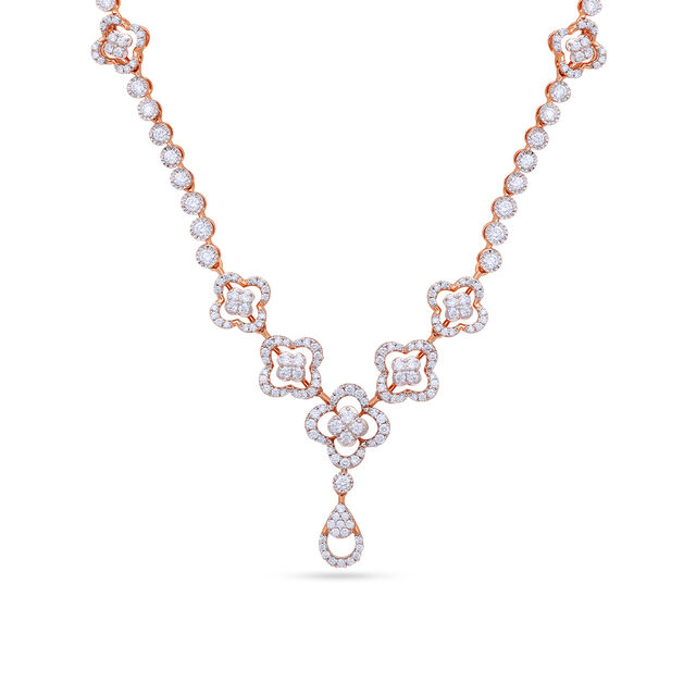 Tanishq 18 Karat Diamond Necklace Set for Women 2
